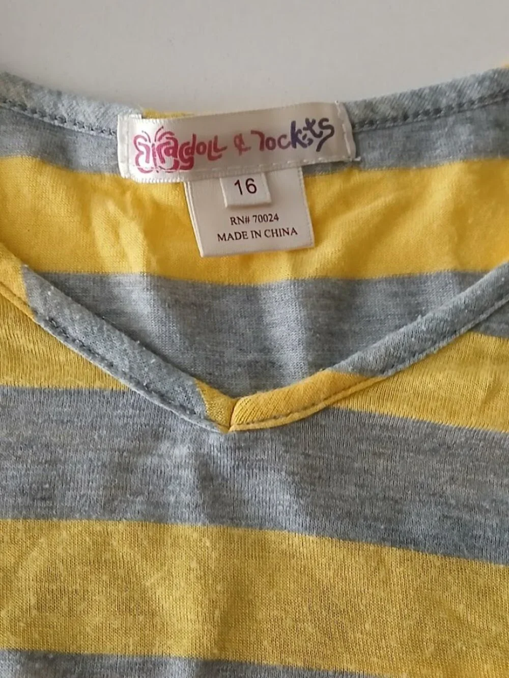 Yellow & Heather Grey T-Shirt Dress - size girls 16